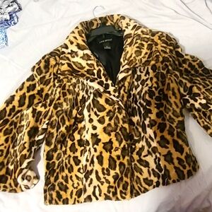 Vintage Leopard Print Faux Fur Jacket
